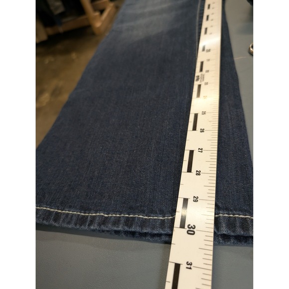 Harley-Davidson Women Jeans Sz 20 Dark Wash Bootcut Studded Logo Contrast Stitch - Picture 16 of 16